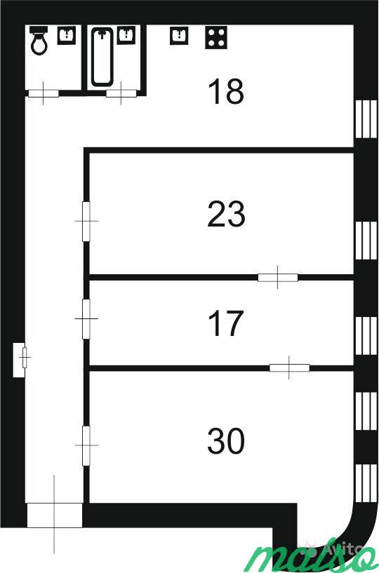 3-к квартира, 110 м², 6/6 эт. в Санкт-Петербурге. Фото 13