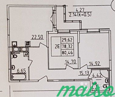 2-к квартира, 80.5 м², 6/16 эт. в Санкт-Петербурге. Фото 4