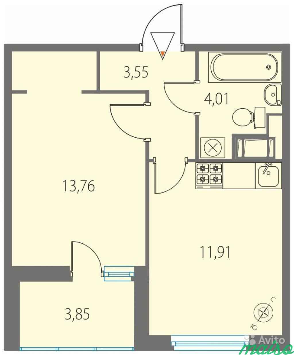 1-к квартира, 35.2 м², 12/24 эт. в Санкт-Петербурге. Фото 2