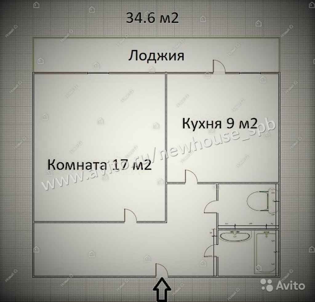 1-к квартира, 34.6 м², 18/22 эт. в Санкт-Петербурге. Фото 3