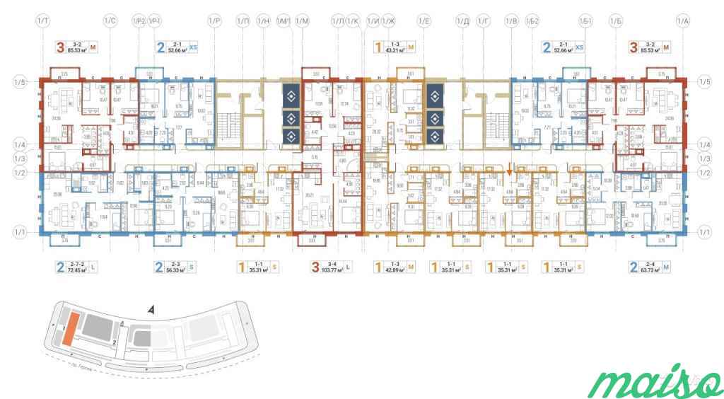 1-к квартира, 35.3 м², 12/22 эт. в Санкт-Петербурге. Фото 4