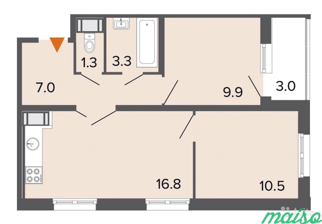 2-к квартира, 48.8 м², 6/24 эт. в Санкт-Петербурге. Фото 7