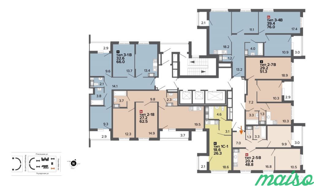 2-к квартира, 48.8 м², 6/24 эт. в Санкт-Петербурге. Фото 6