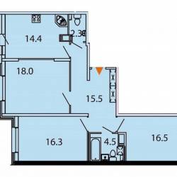 3-к квартира, 89.6 м², 13/14 эт.