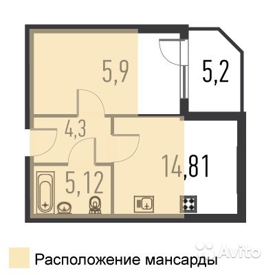1-к квартира, 75.9 м², 4/4 эт. в Санкт-Петербурге. Фото 3