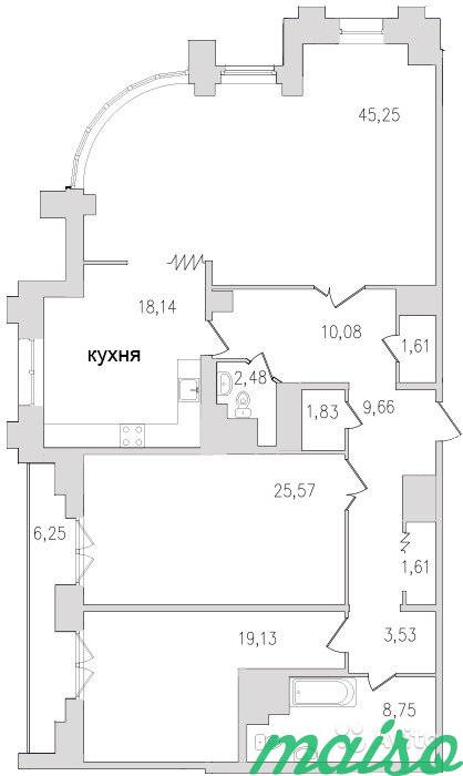 3-к квартира, 150.8 м², 24/24 эт. в Санкт-Петербурге. Фото 2