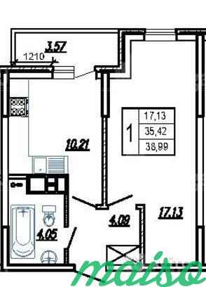 1-к квартира, 38 м², 7/22 эт. в Санкт-Петербурге. Фото 2