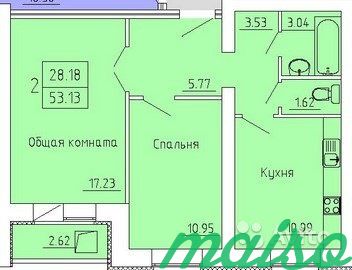 2-к квартира, 53 м², 9/25 эт. в Санкт-Петербурге. Фото 4