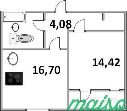 1-к квартира, 44.6 м², 9/17 эт. в Санкт-Петербурге. Фото 1