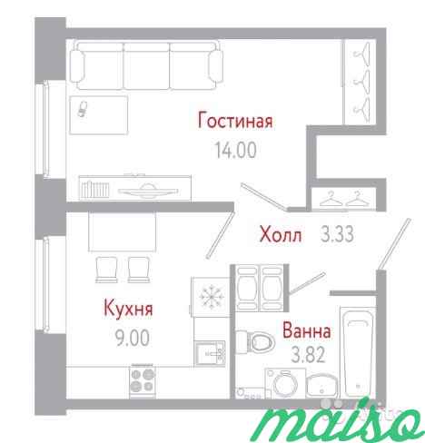 1-к квартира, 30.1 м², 1/11 эт. в Санкт-Петербурге. Фото 2