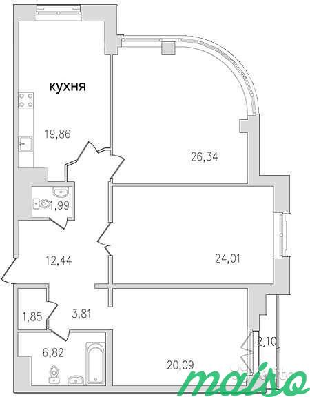 3-к квартира, 118.3 м², 17/23 эт. в Санкт-Петербурге. Фото 1