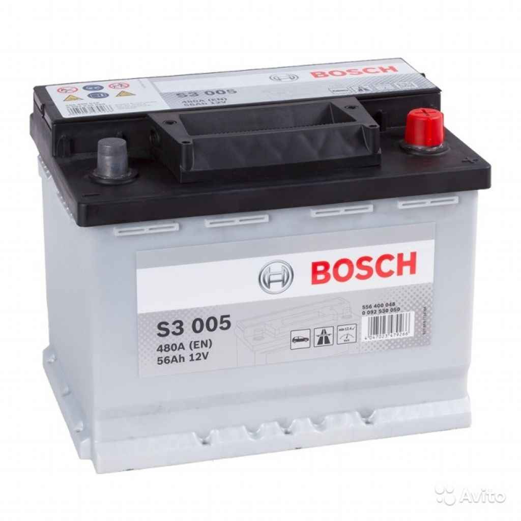 Аккумулятор Bosch S3 005 (56R) обр. пол. 56 Ач в Москве. Фото 1