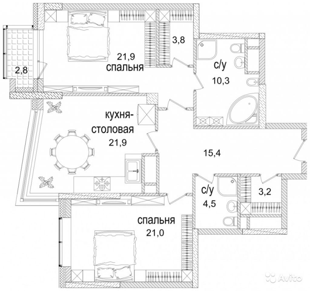 Продам квартиру в новостройке ЖК «Долина Сетунь» , Корпус Б 2-к квартира 103 м² на 27 этаже 39-этажного монолитного дома , тип участия: ДДУ в Москве. Фото 1
