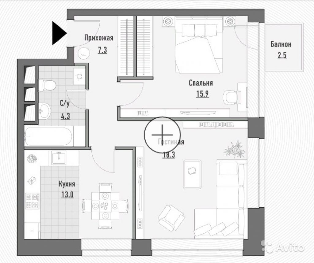 Продам квартиру в новостройке Премиум-квартал JAZZ (ДЖАЗ) 2-к квартира 60.4 м² на 3 этаже 21-этажного монолитного дома , тип участия: ДДУ в Москве. Фото 1