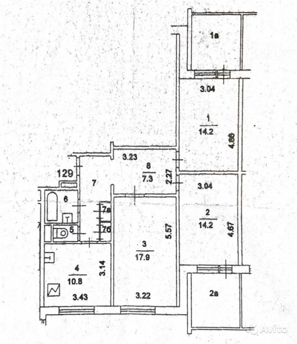 Продам квартиру 3-к квартира 76 м² на 1 этаже 16-этажного панельного дома в Москве. Фото 1