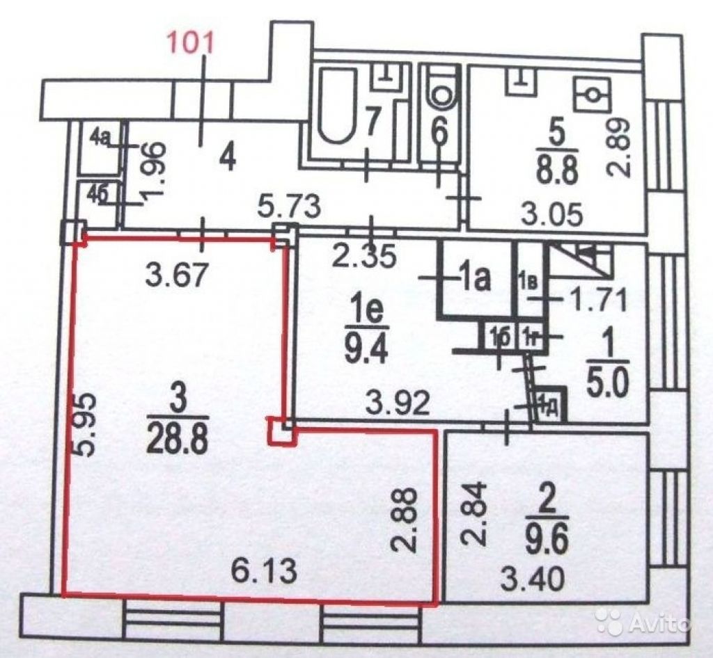 Продам квартиру 3-к квартира 80 м² на 4 этаже 8-этажного кирпичного дома в Москве. Фото 1