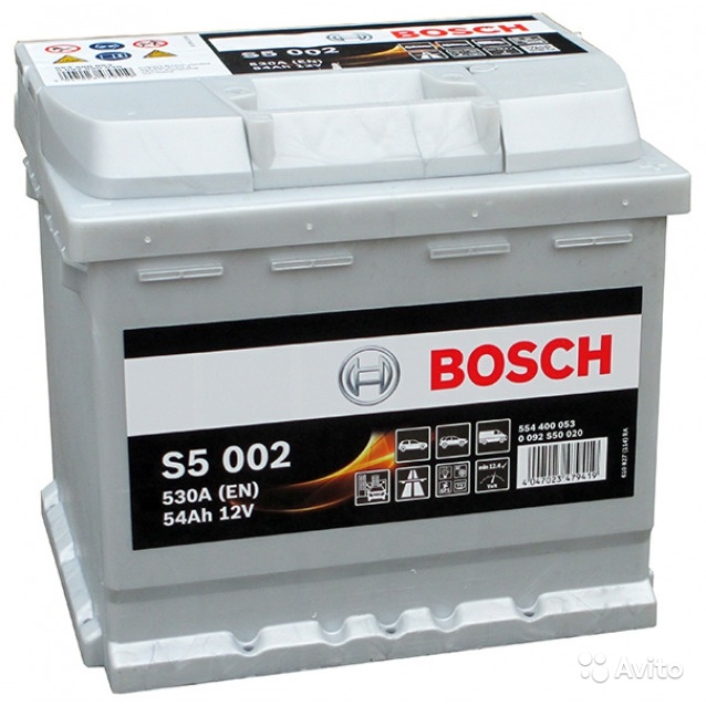 Аккумулятор Bosch S5 002 (54R) обр. пол. 54 Ач в Москве. Фото 1