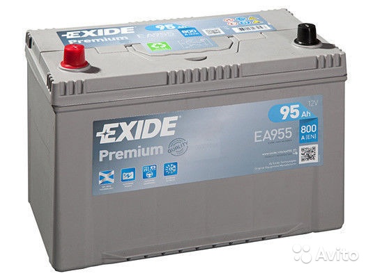 Аккумулятор Exide Premium EA955 (95L) прям. пол в Москве. Фото 1