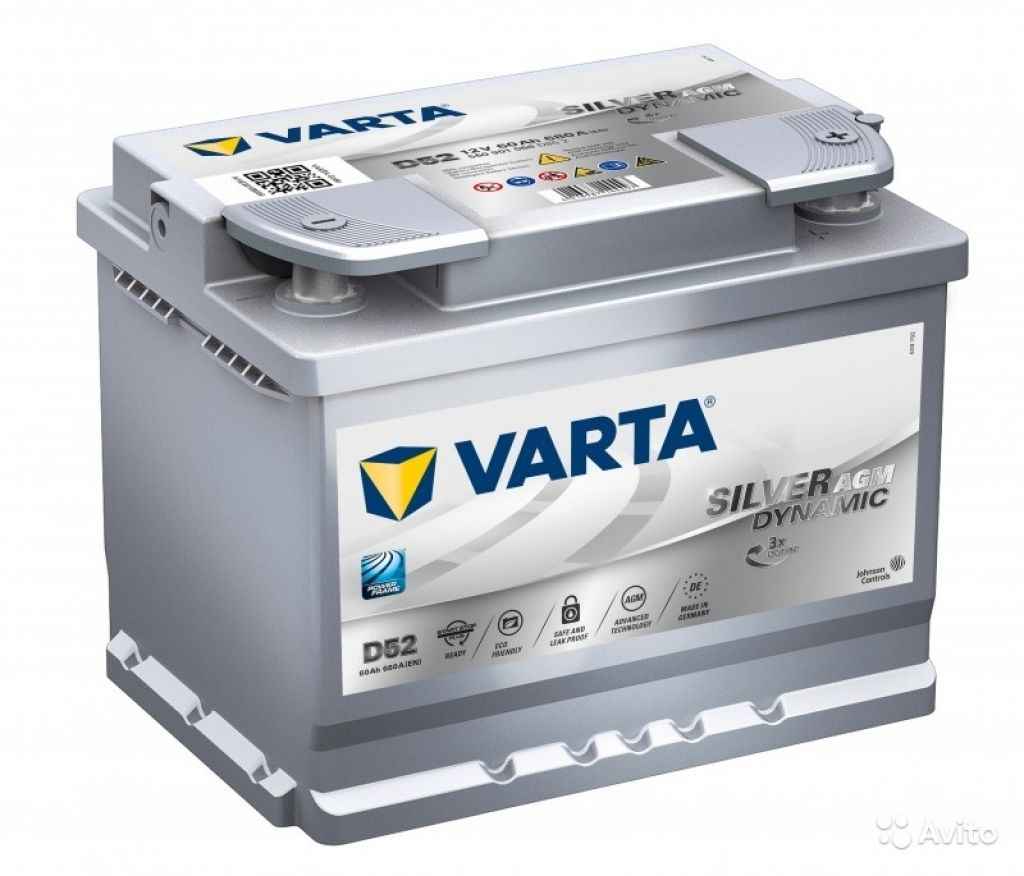 Аккумулятор Varta AGM D52 (60R) обр. пол. 60 Ач в Москве. Фото 1