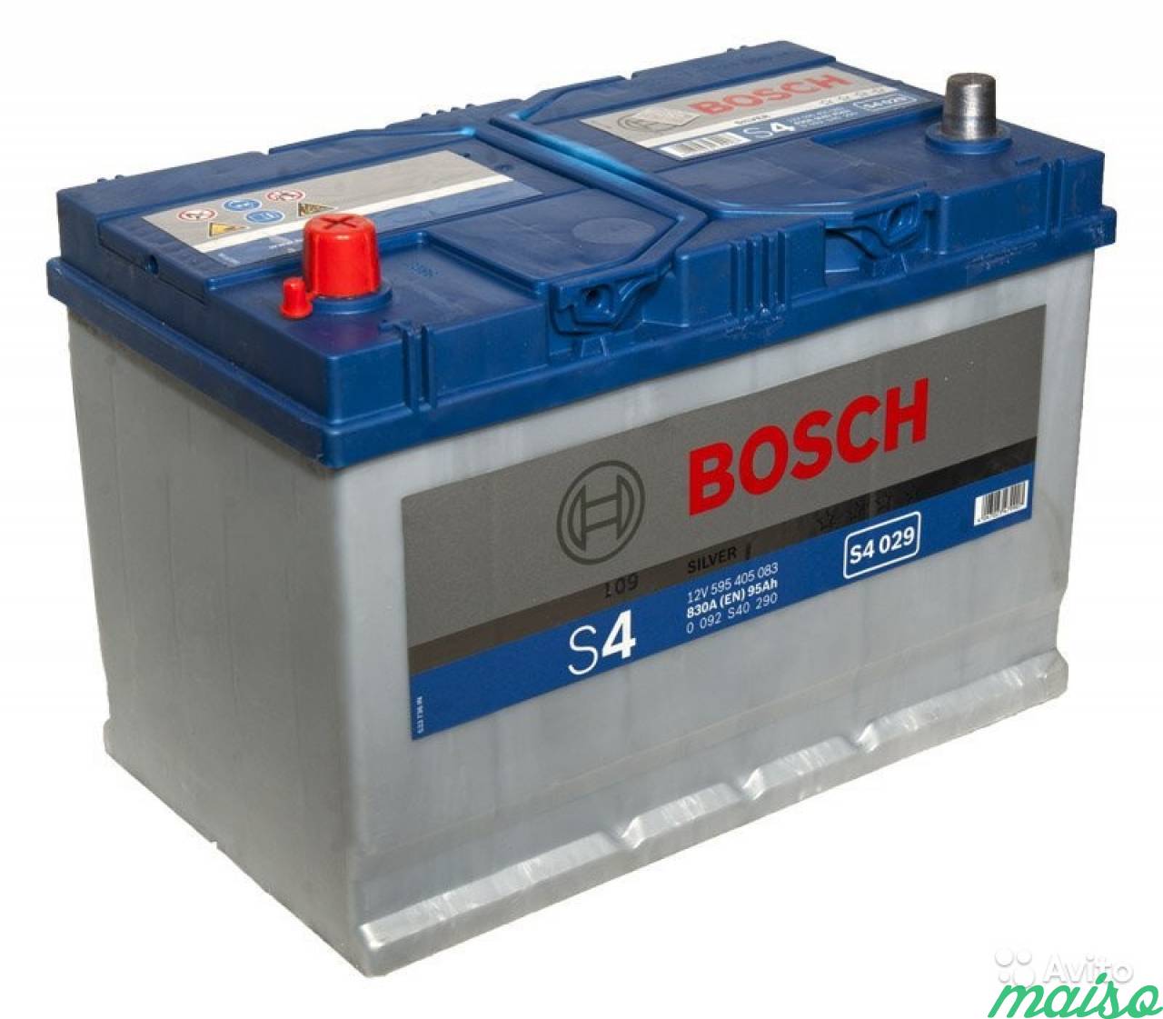 Аккумулятор Bosch S4 029 95 А/ч 830 A пр.пол в Санкт-Петербурге. Фото 1