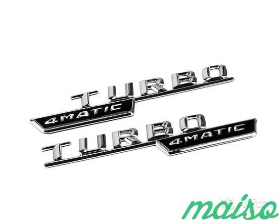Эмблема на крыло Turbo 4Matic Mercedes AMG хром в Санкт-Петербурге. Фото 1