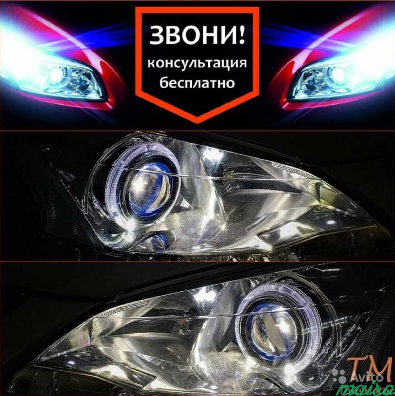 Линзы Optima Bi-LED на Nissan Sentra (комп.+ уст.) в Санкт-Петербурге. Фото 1