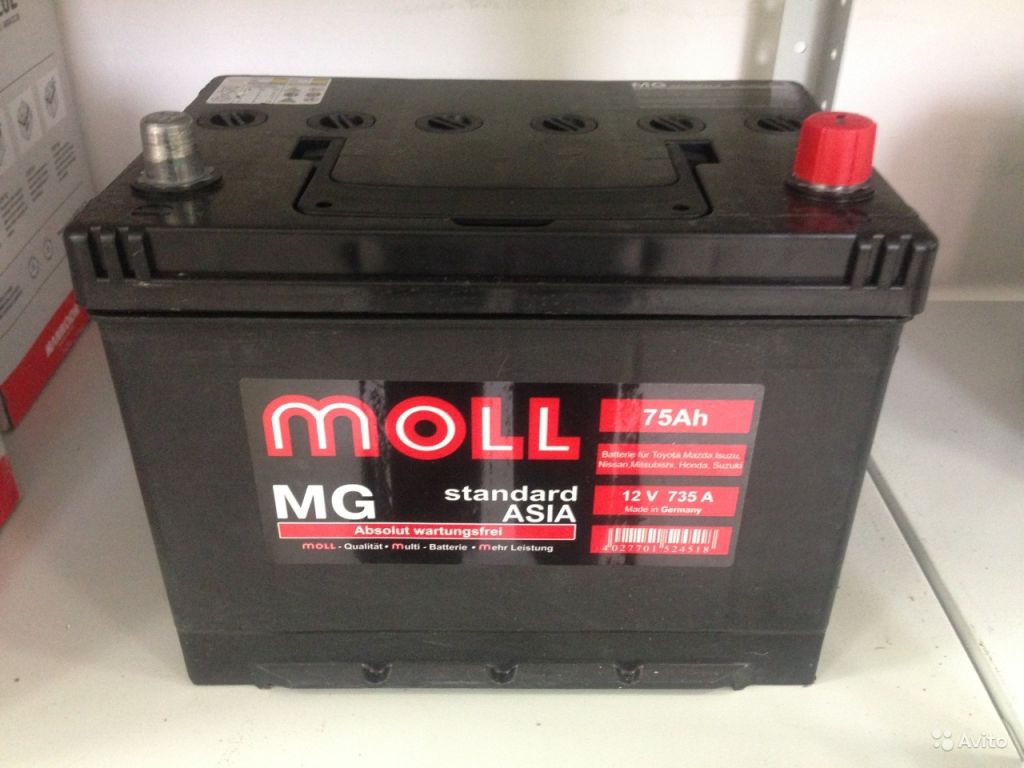 Аккумулятор asia 75. Аккумулятор Moll MG 60l. Moll MG Standard Asia 75ah 715. Аккумулятор Moll MG 75r. Moll MG Standard Asia 75l 735a 250x170x220.