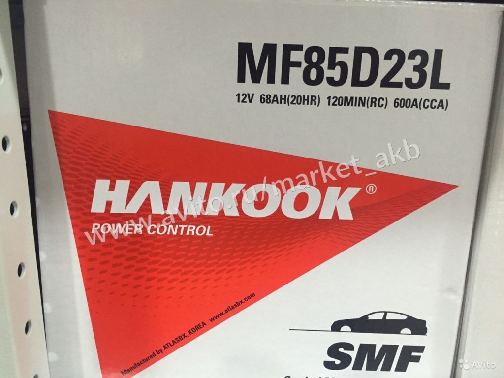 Аккумулятор Hankook 85D23L 68 а/ч в Москве. Фото 1