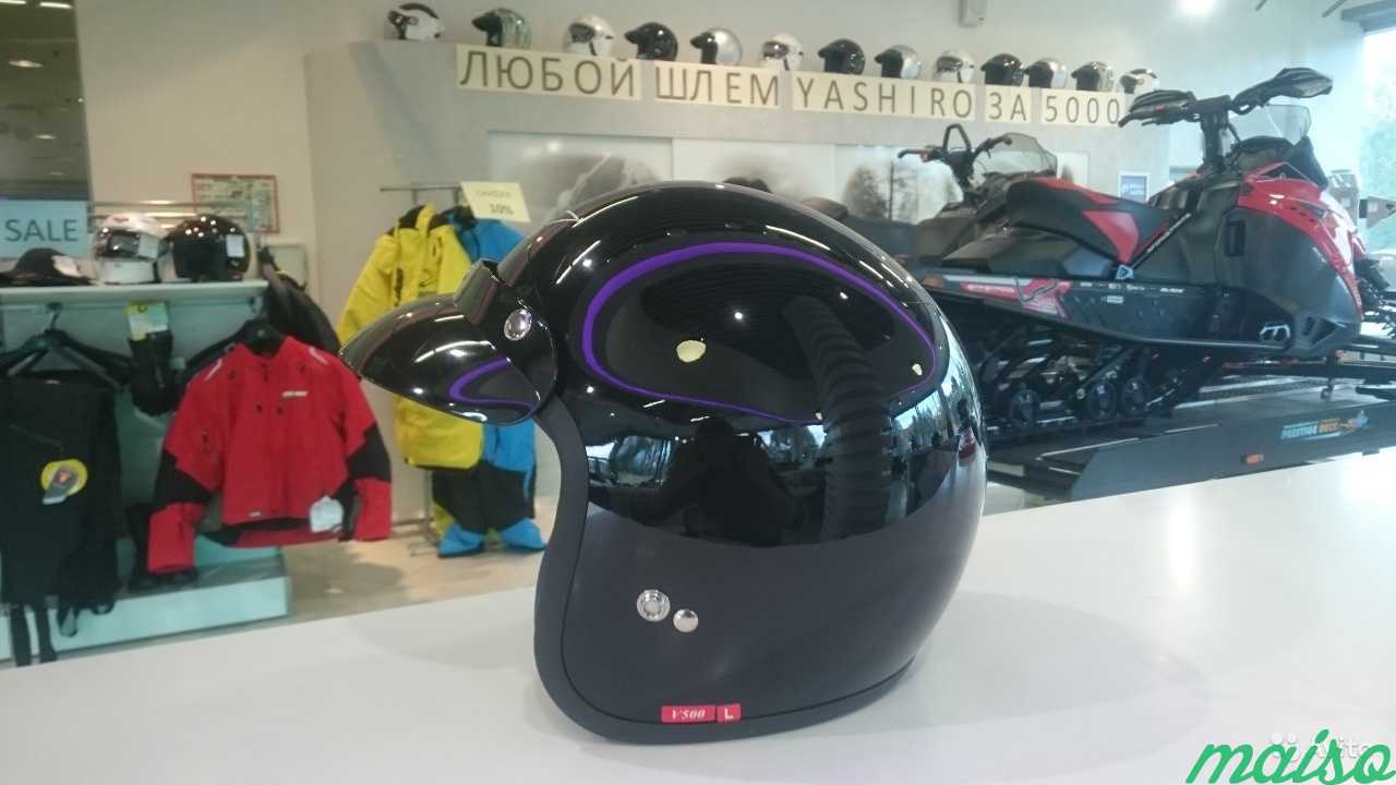 Шлем открытый Yashiro V500 Black в Санкт-Петербурге. Фото 1