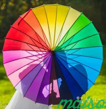 Зонт радуга, спектр, на свадьбу, фотосессию, лав-с в Санкт-Петербурге. Фото 4