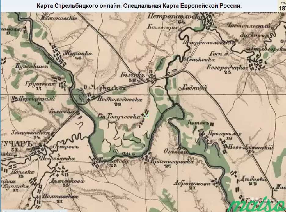 Карта стрельбицкого воронежской губернии 1868 - 93 фото