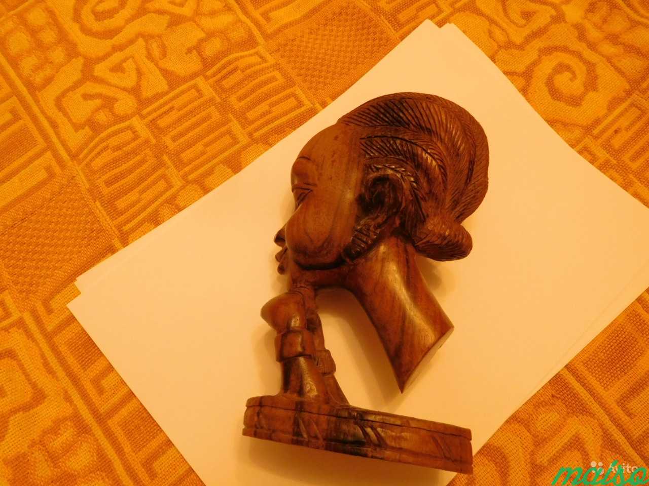Африканска статуэтка голова женщины Эбеновое дерев в Москве. Фото 3