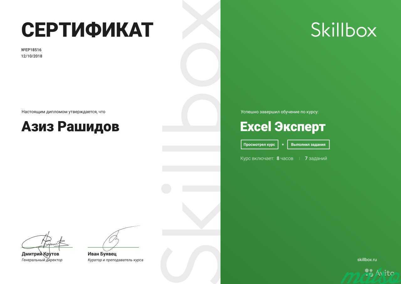 Диплом skillbox образец