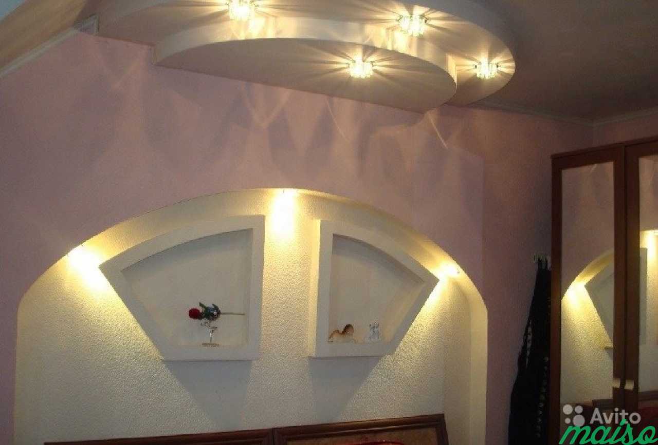 гипсокартон с подсветкой в спальне фото
