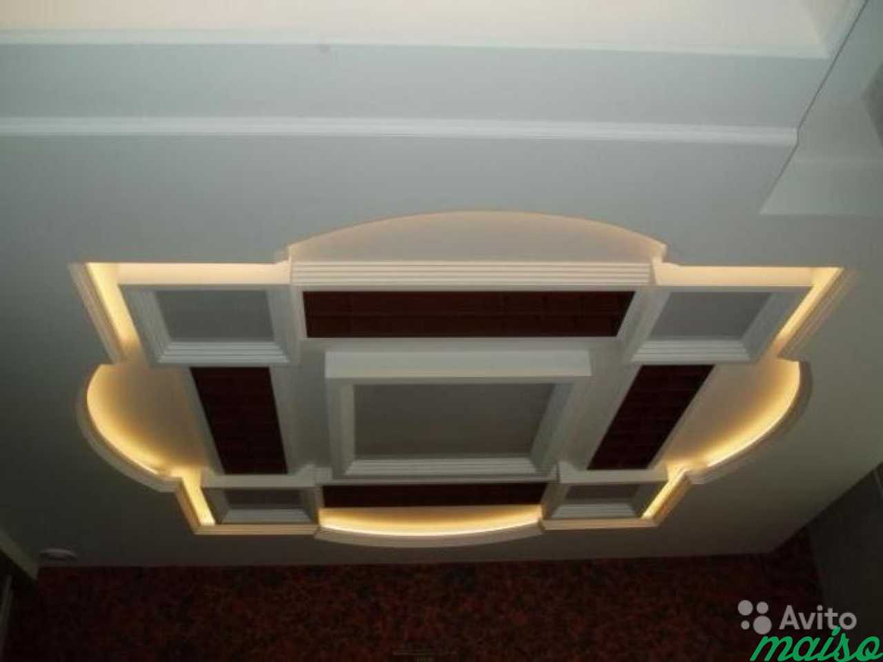 Потолки из гипсокартона короба многоуровневые с подсветкой