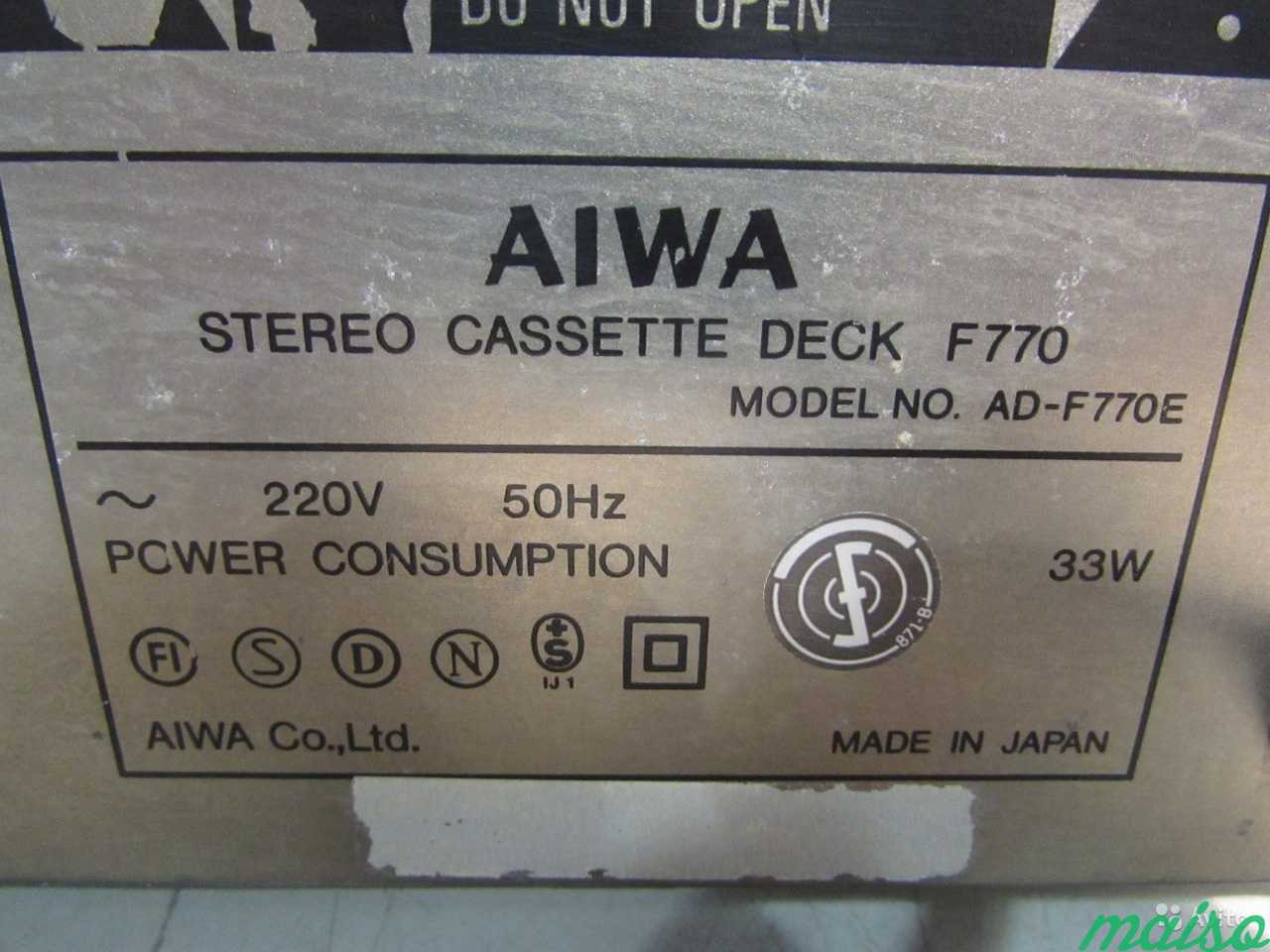 Aiwa AD-F770 Трехголовая кассетная дека Japan 1983 в Санкт-Петербурге. Фото 9