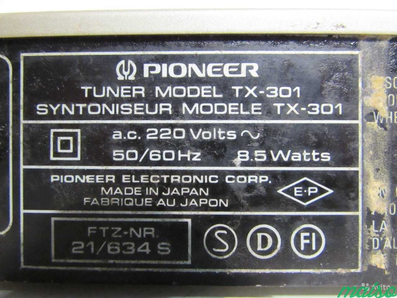 Pioneer TX-301 Стерео Тюнер Japan в Санкт-Петербурге. Фото 9