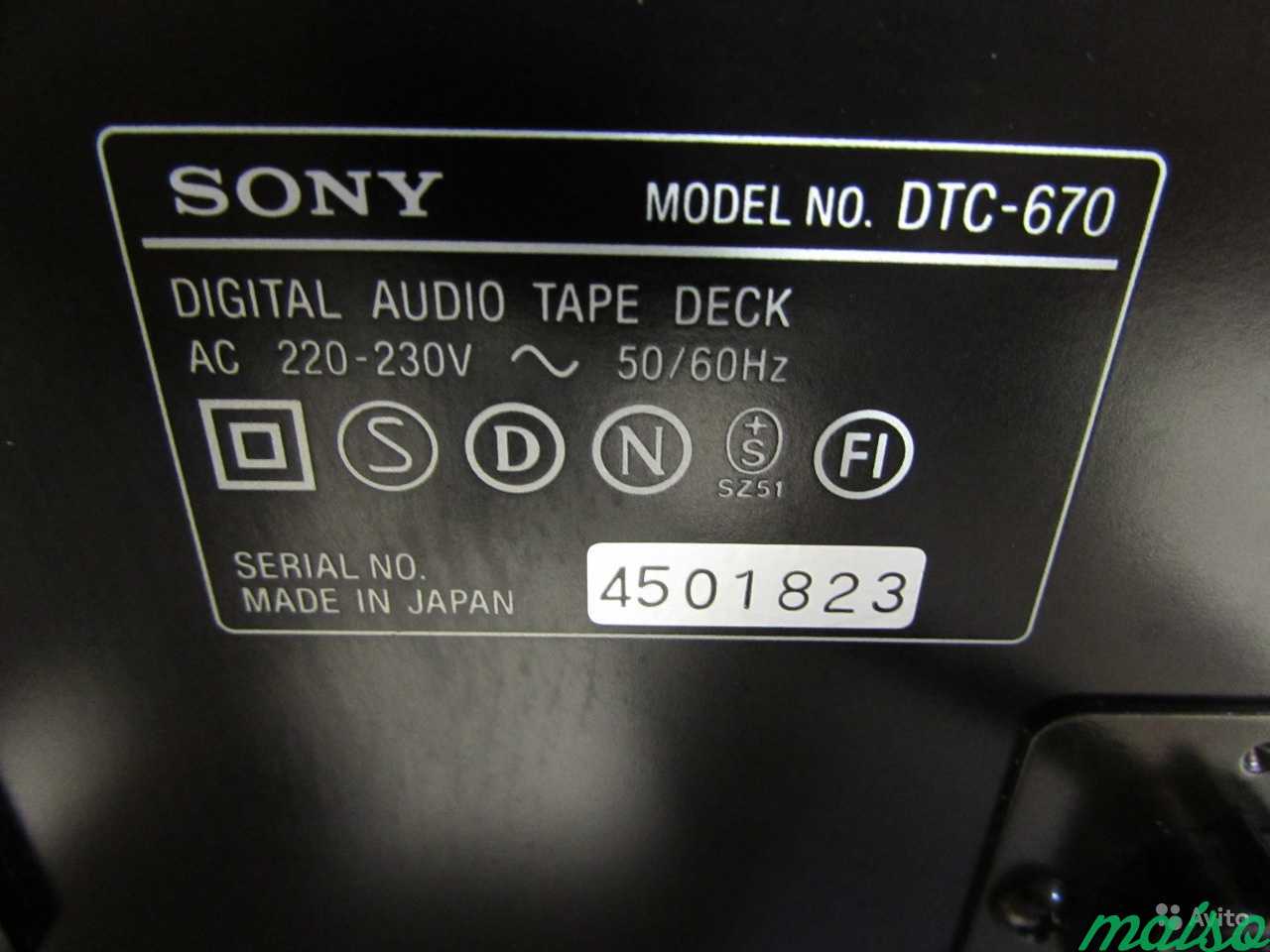 Sony DTC-670 DAT-Кассетная дека Japan 1992г в Санкт-Петербурге. Фото 9