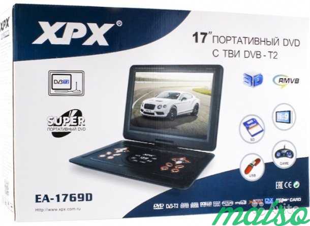 Новый Портативный DVD плеер с телевизором XPX1769D в Санкт-Петербурге. Фото 1
