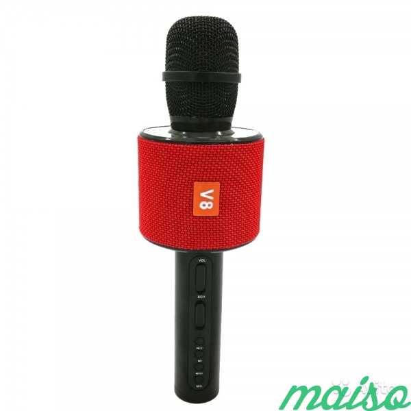 Беспроводной караоке-микрофон V8 красный в Санкт-Петербурге. Фото 1