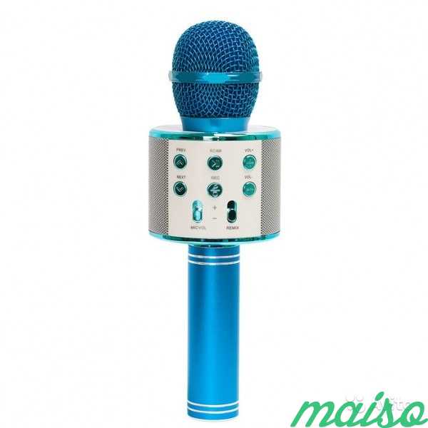 Беспроводной караоке-микрофон Wster WS-858 синий в Санкт-Петербурге. Фото 3