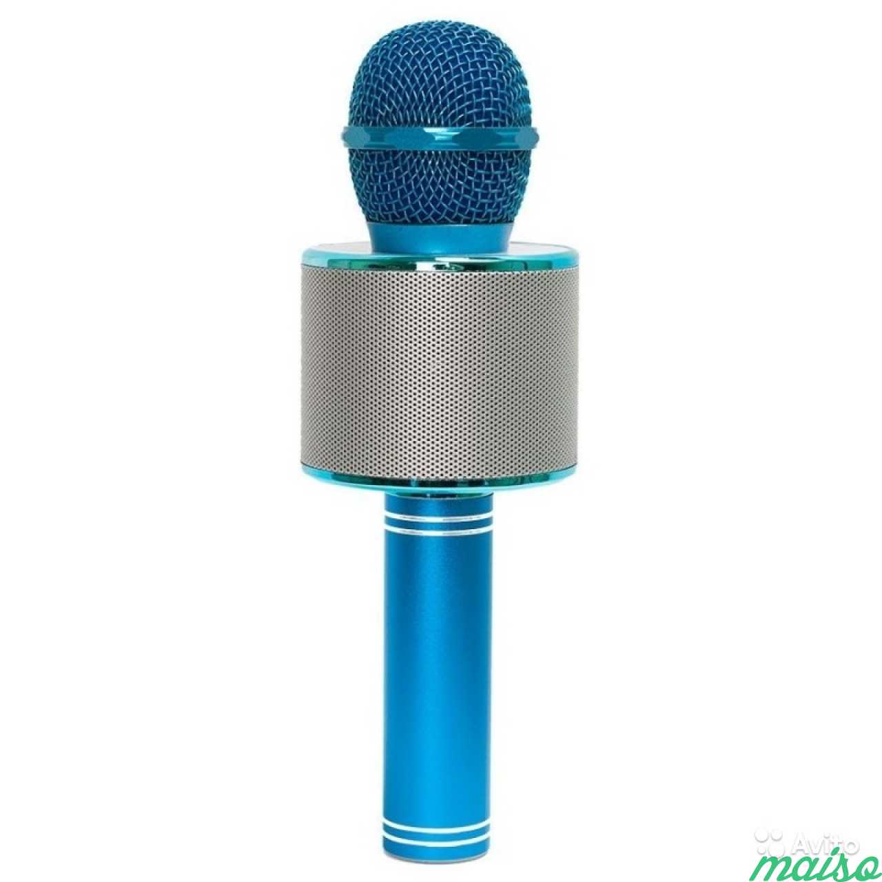 Беспроводной караоке-микрофон Wster WS-858 синий в Санкт-Петербурге. Фото 4