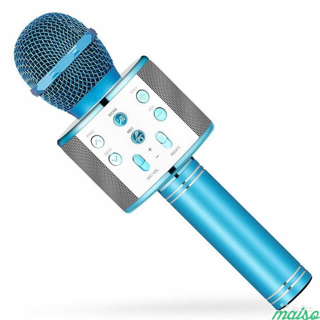 Беспроводной караоке-микрофон Wster WS-858 синий в Санкт-Петербурге. Фото 1
