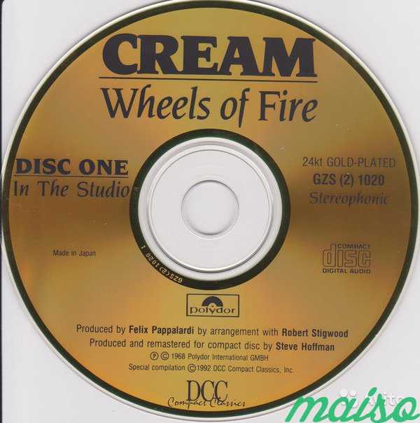 Cream (2) Wheels Of Fire 24K Gold CD в Санкт-Петербурге. Фото 1