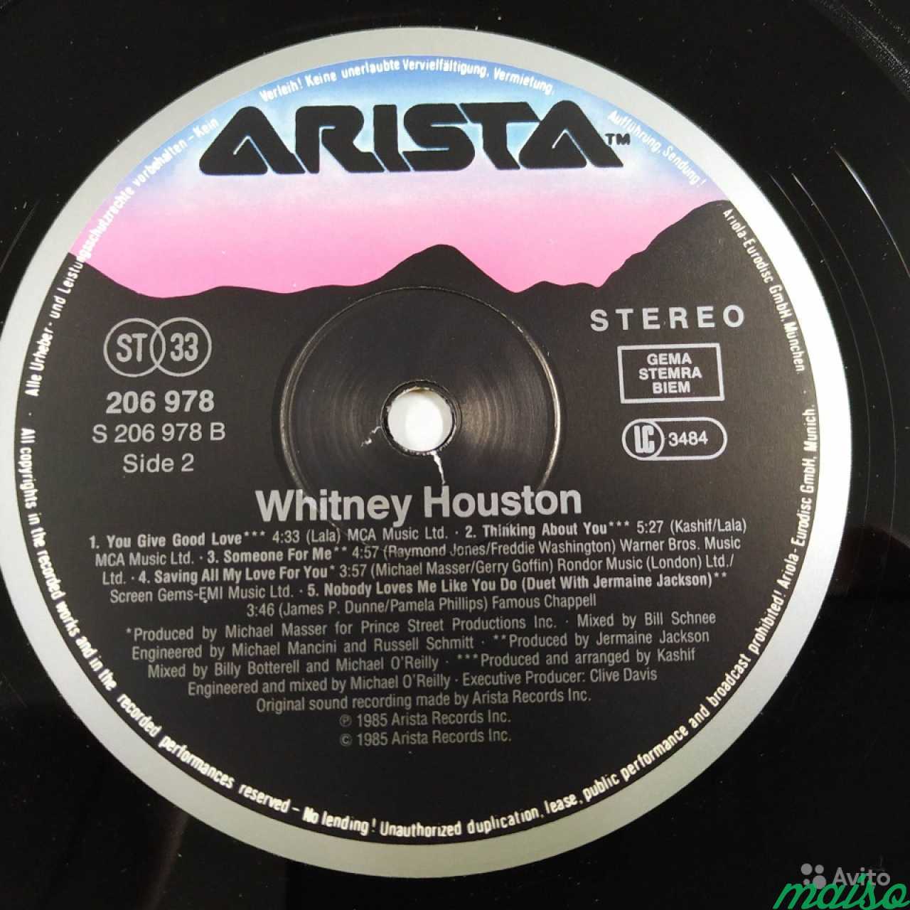 Whitney Houston фирменный винил пластинки в Санкт-Петербурге. Фото 4