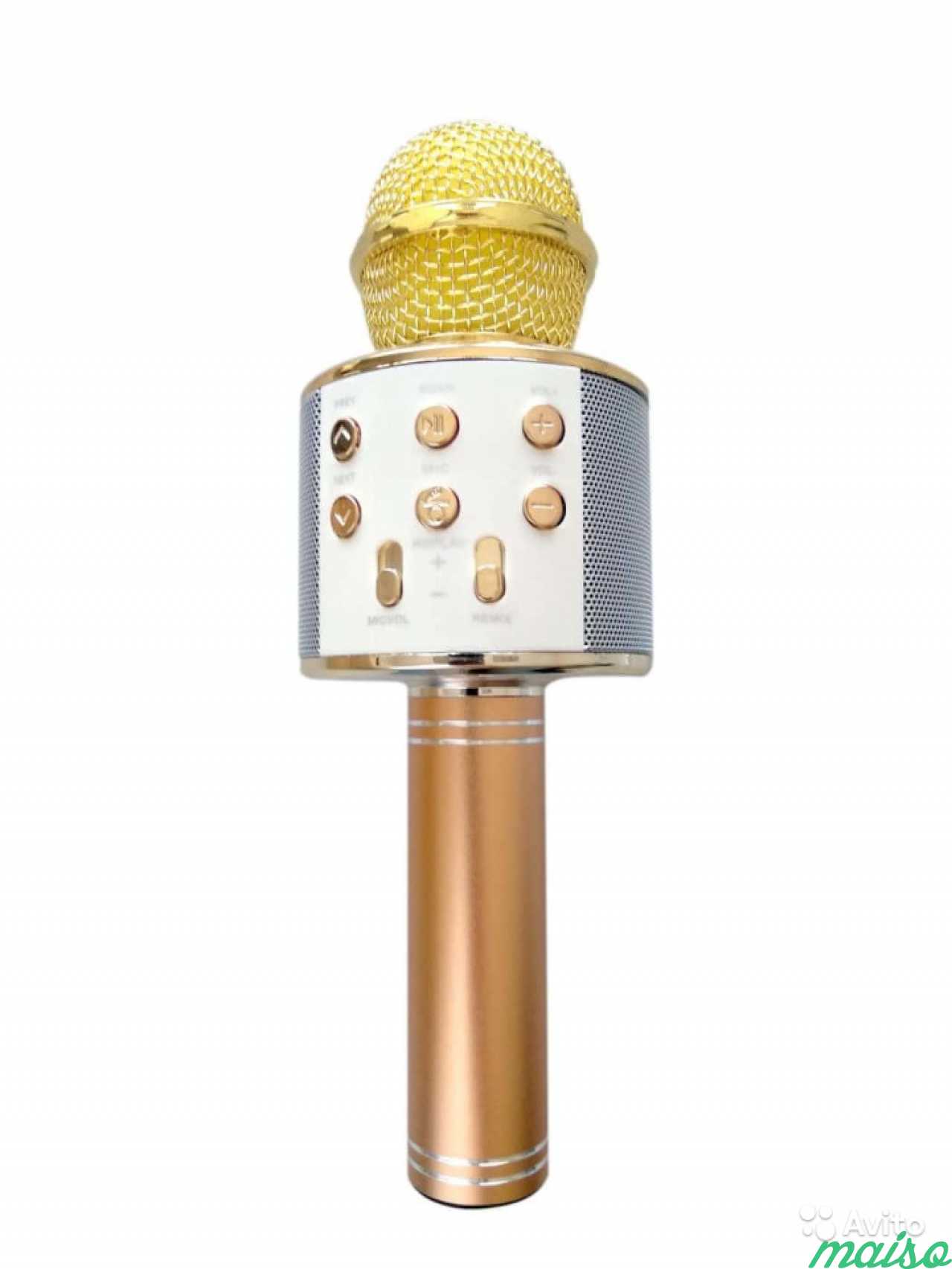 Караоке микрофон с колонкой WS-858 (gold) в Санкт-Петербурге. Фото 1