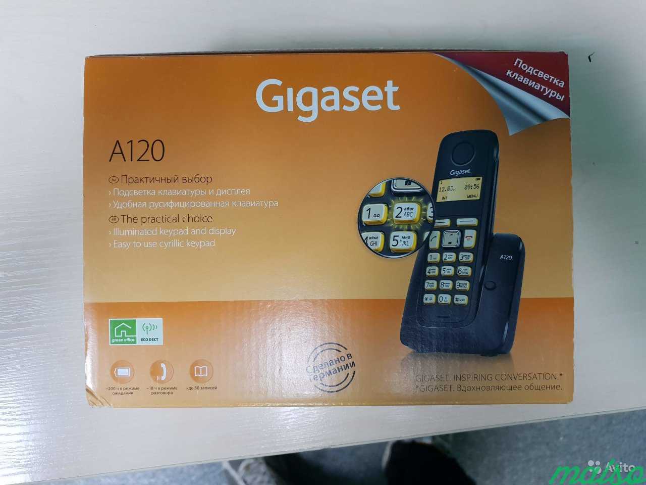 Новый радиотелефон dect Gigaset A120 черный в Санкт-Петербурге. Фото 1