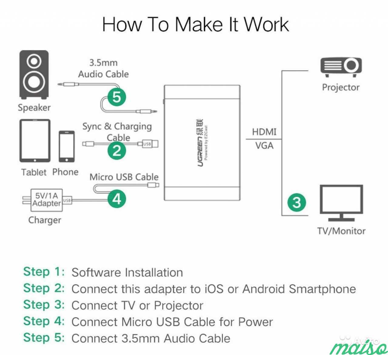 Универсальный адаптер microUSB/USB/hdmi/VGA в Санкт-Петербурге. Фото 10