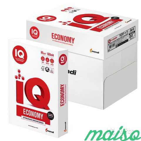 Бумага IQ Economy A4, 80г, 500л (пач.) в Санкт-Петербурге. Фото 1