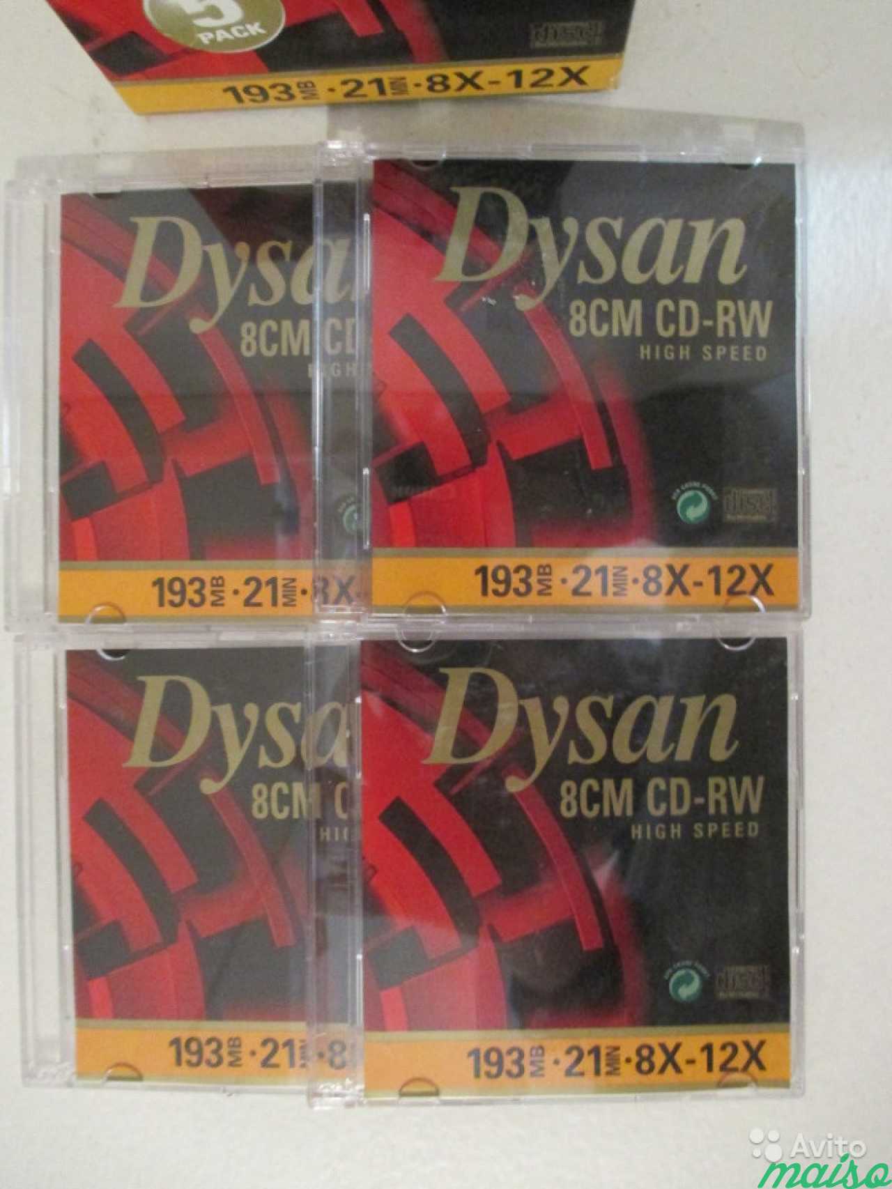 Mini CD-RW Dysan 193Mb 12x speed 8cm новые 4 штуки в Санкт-Петербурге. Фото 1